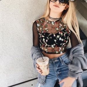 LF mesh crop top